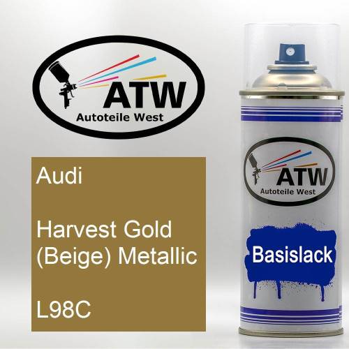 Audi, Harvest Gold (Beige) Metallic, L98C: 400ml Sprühdose, von ATW Autoteile West.